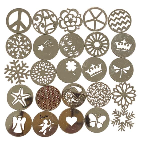 75-Piece Silver Metal 22mm Decorative Circle Floating Locket Jewelry Supplies - Picture 5 of 12